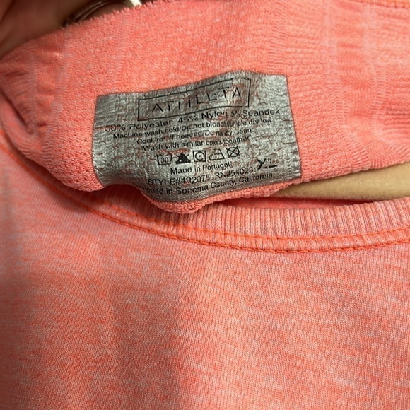 Athleta Orange Rouched Tank - Picture 2 of 4